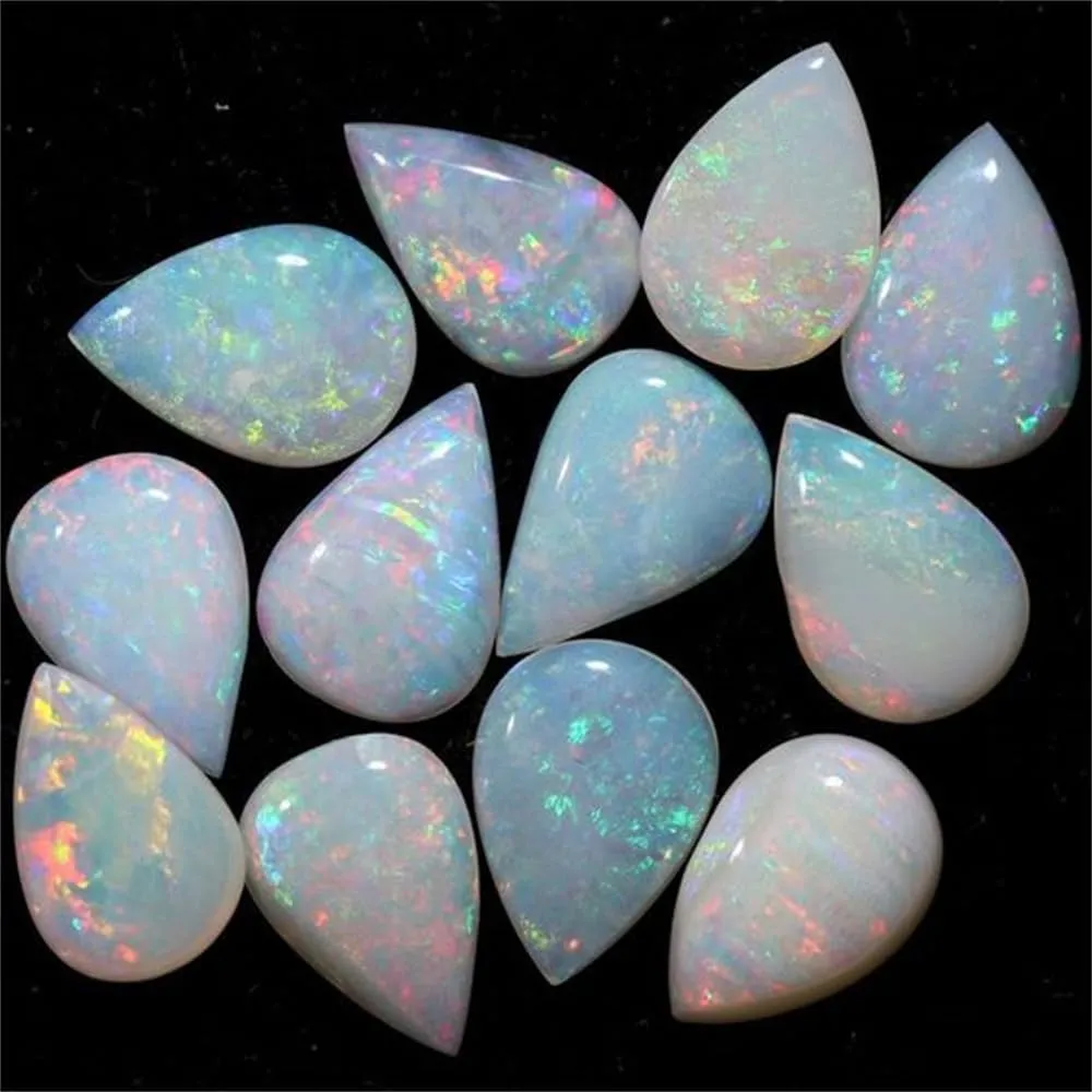 1 Carat Opal Ring for Women 925 Sterling Silver Pear Shape Opal Engagement Ring with Moissanite Promise Ring Jewelry Gifts for Her
