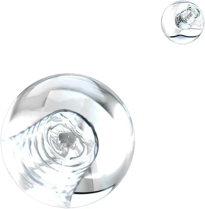10 Pc 14g External Threaded 4mm Clear balls Lip, Tongue, tragus, eyebrow rings Body Unique Jewelry Delicate Design Piercing Steel Surgical For Women