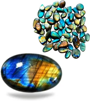 10 Pcs Natural Labradorite Mined Deep Colour Top Quality Oval