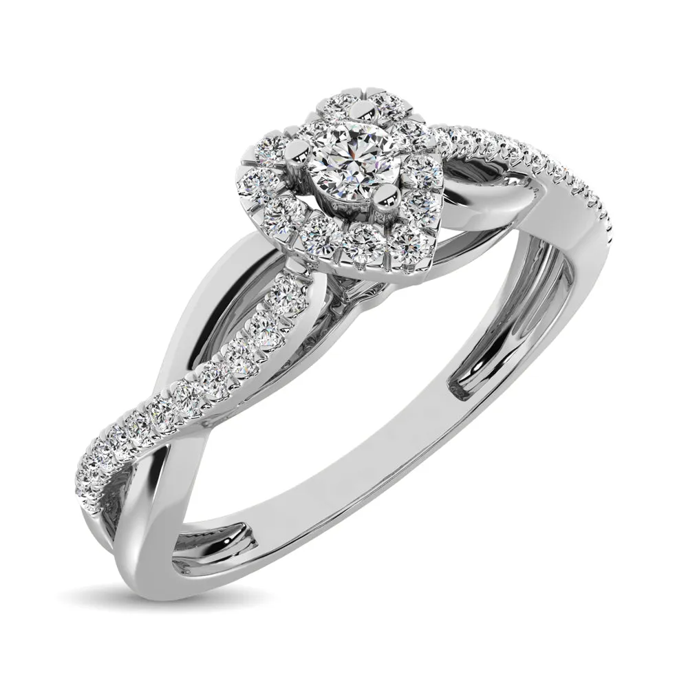 10K White Gold 1/5 Ct.Tw. Diamond Heart Ring