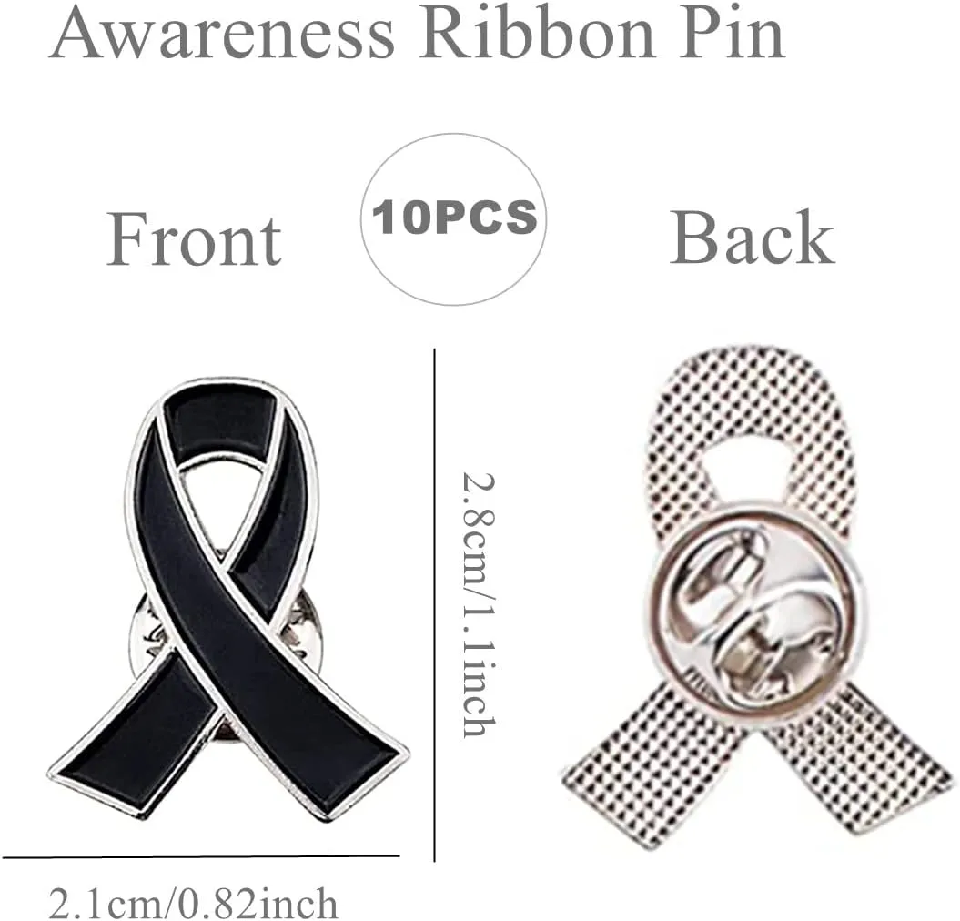 10Pcs Ribbon Pin, Mental Health Awareness Multicolor Ribbon Lapel Pins Brooch