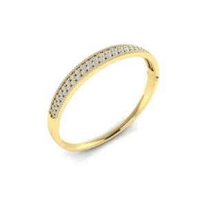 14 KT Yellow Gold Diamond Bangle