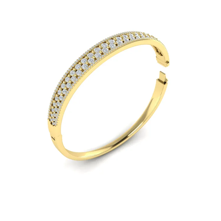 14 KT Yellow Gold Diamond Bangle