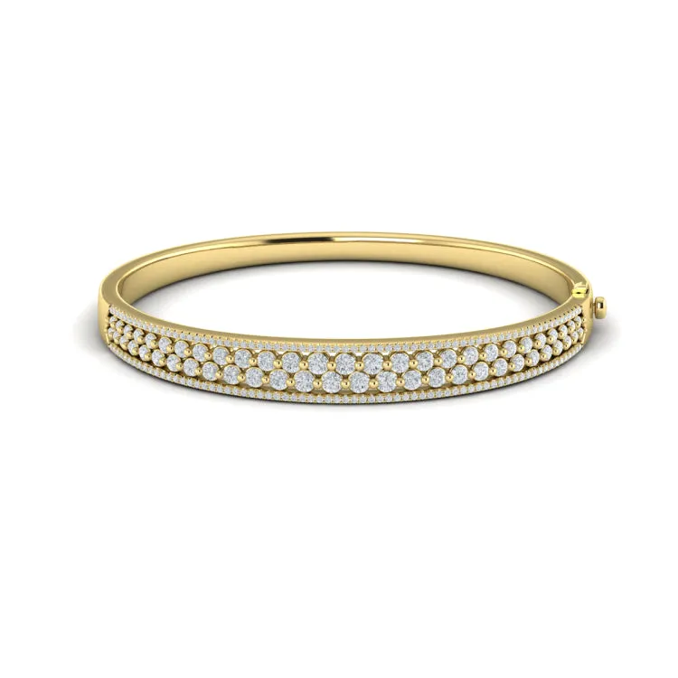 14 KT Yellow Gold Diamond Bangle