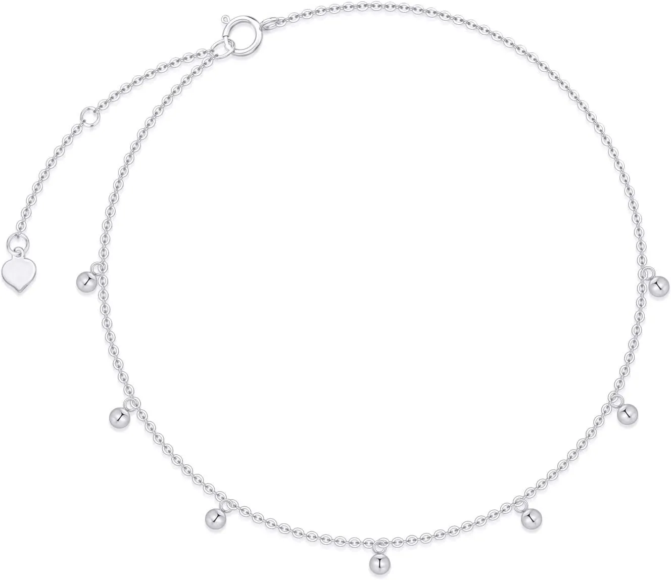 14k Gold Anklet for Women, Real Gold Tiny 2.2 mm Ball Ankle Bracelets Jewelry Gift for Her, 9.1-10.5 Inch