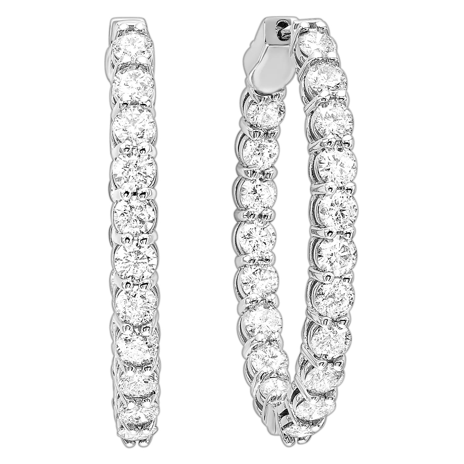 14K Oval In-Out Earring 5ctw