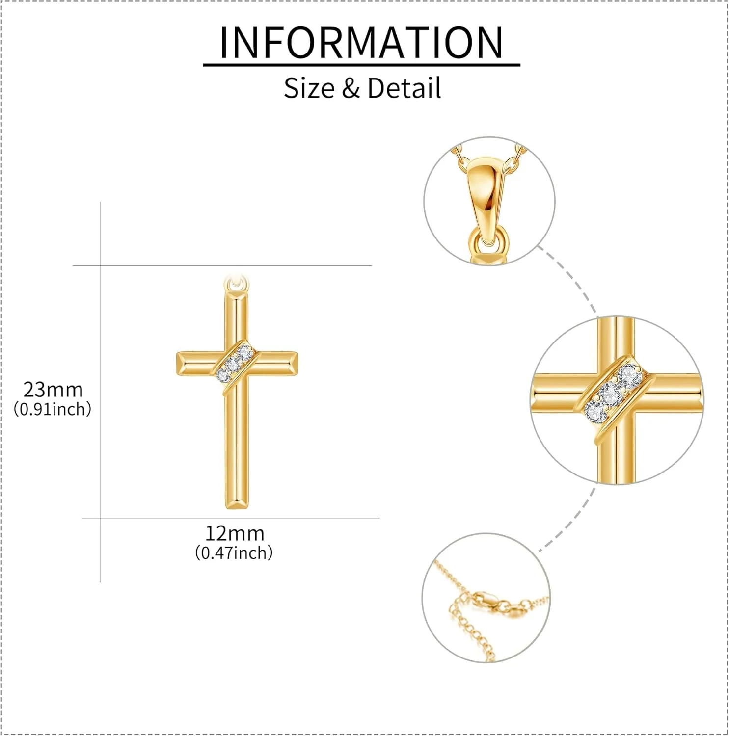 14k Real Gold Cross Infinity/Angel Wings/Horn Necklace, Delicate Pendant Gifts For Women Mom Lover, Wedding Valentines Day Christmas Gift Jewelry