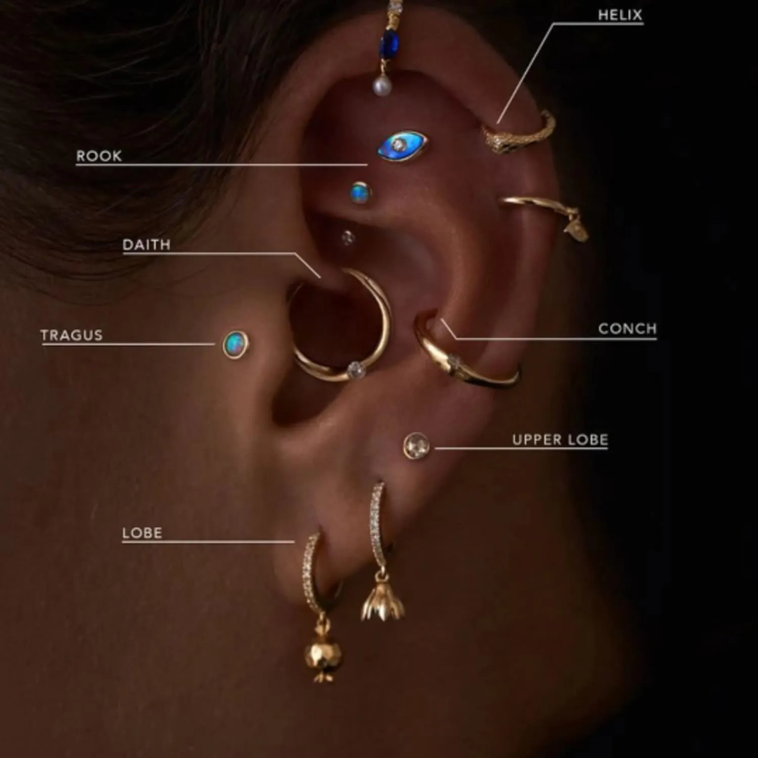 14kt Solid Gold Triple Wire Ear Cuff  Delicate Cuff  Three Band Cuff  Simple Minimalist Ear Cuff  Helix Piercing  Gift For Her.