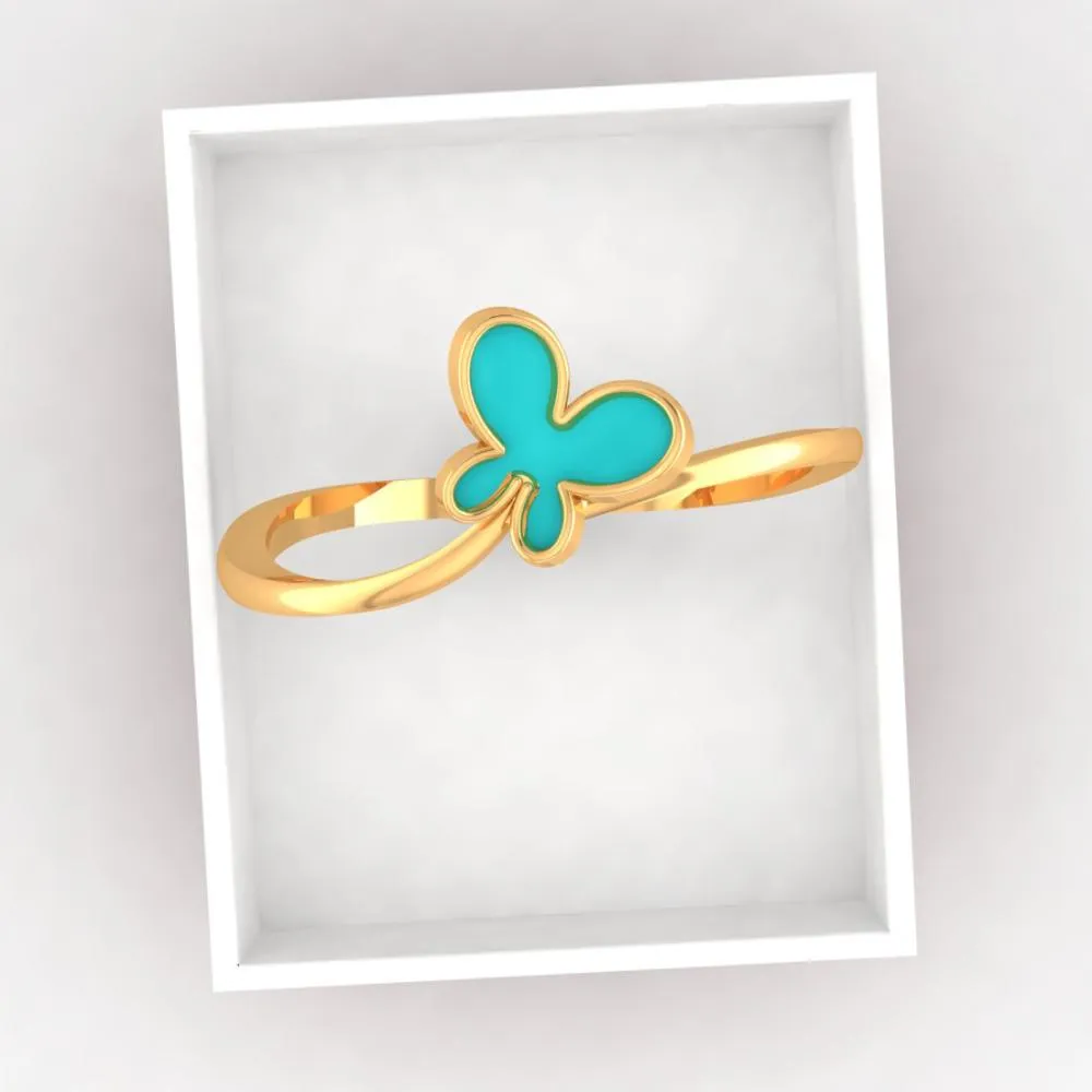18k Gold Ring With A Butterfly On Top
