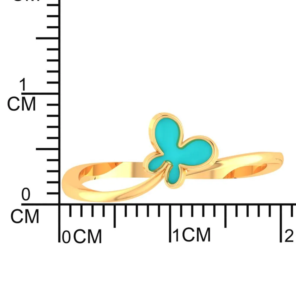 18k Gold Ring With A Butterfly On Top