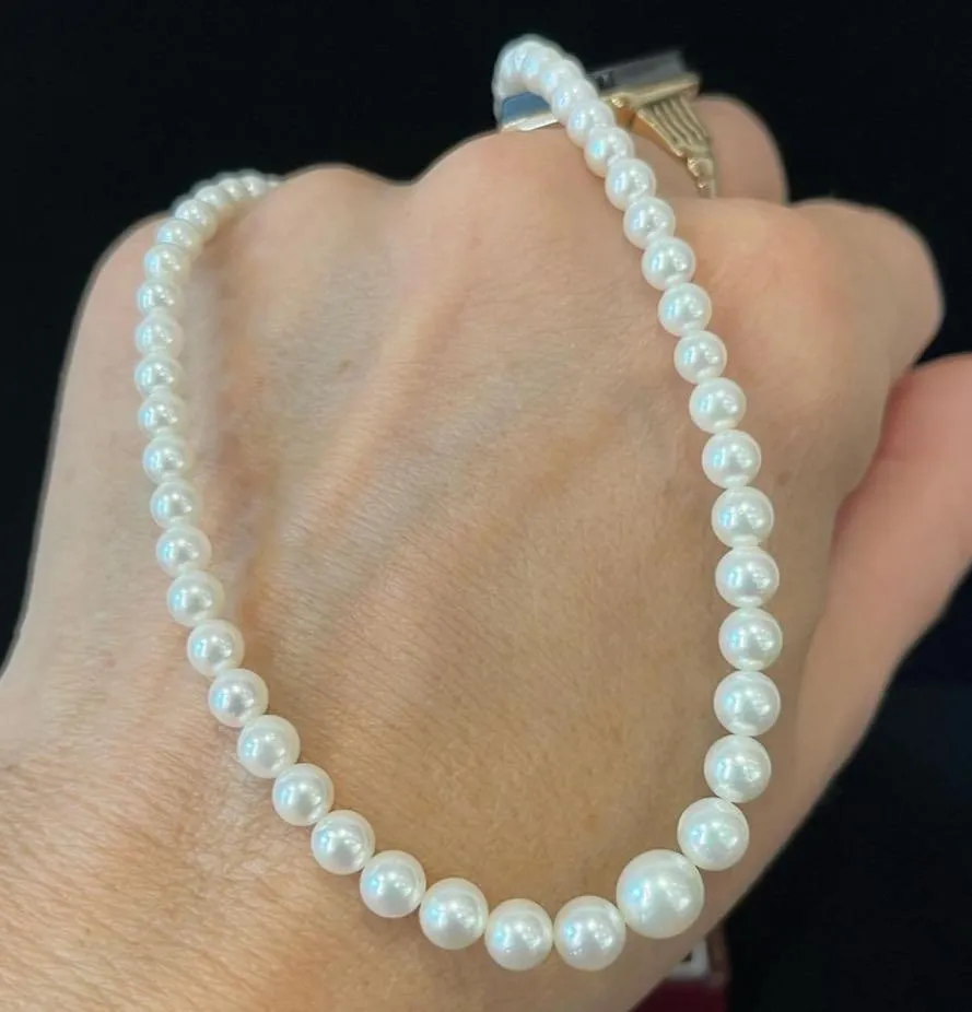 1930s Akoya Graduated Round Pearl Necklace