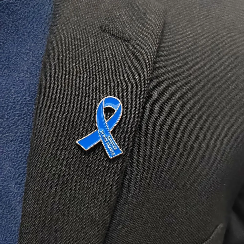 20 Pcs Funeral Ribbon Awareness Pins Memorial Lapel Brooches Forever In Our Hearts For Mourning Event
