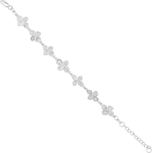 2.00 CTW Natural Diamond Polki Flower Chain Bracelet 925 Sterling Silver Platinum Plated Delicate Slice Diamond Valentine Gift Jewelry