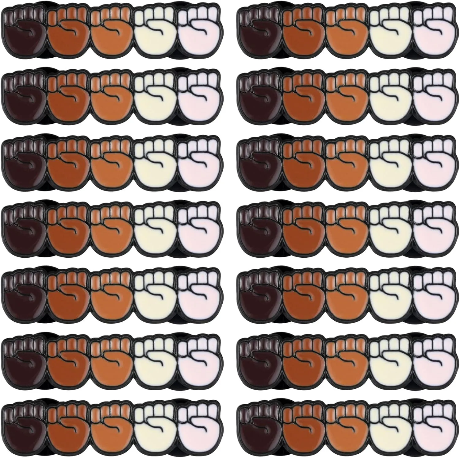 24 Pcs Enamel Pin Brooch Together Raised Fist Enamel Lapel Pin Badge Black History Month Brooch African American Resist Protest for Jackets Backpacks Bags Hats Tops