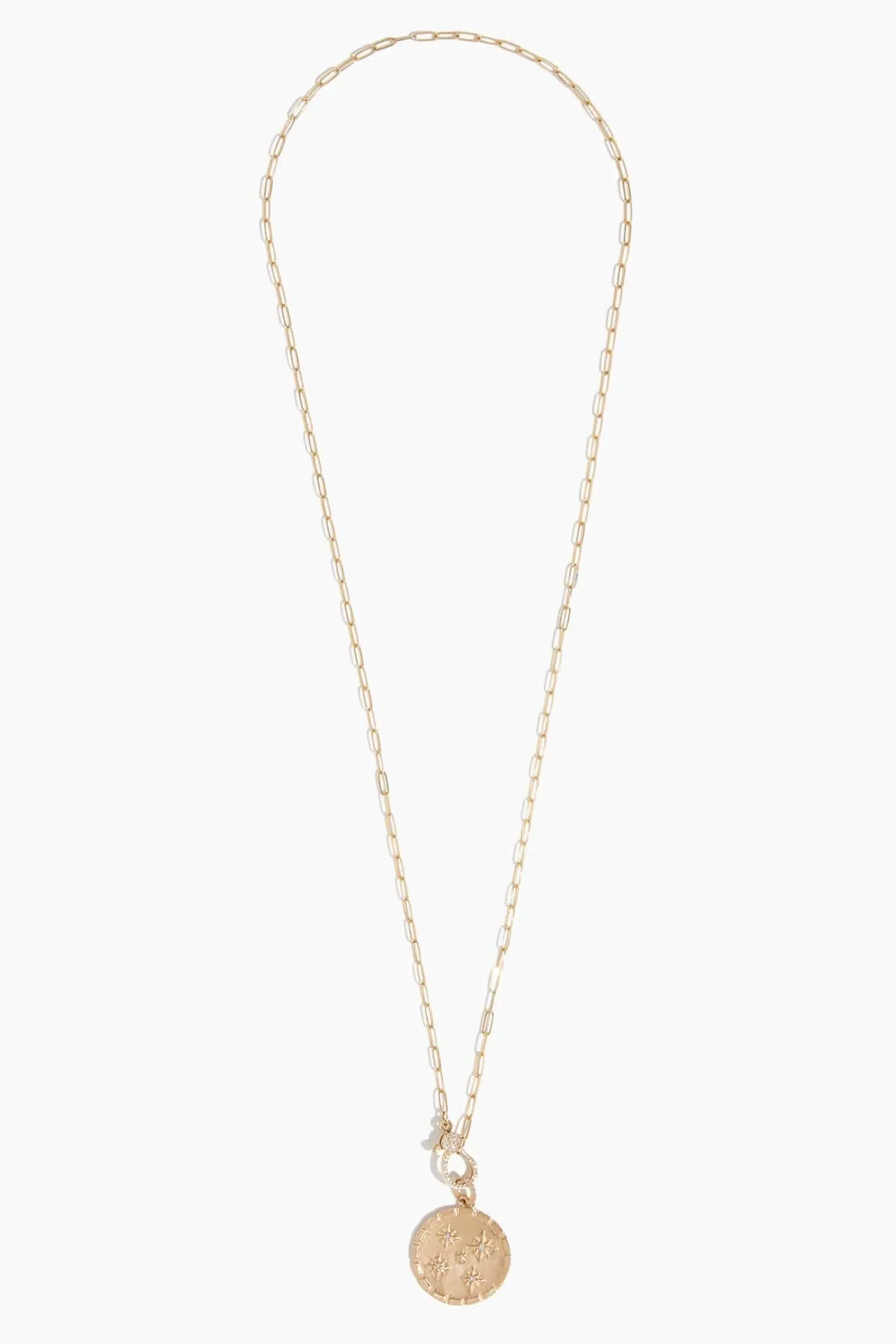 24" Paperclip Chain with Diamond Clasp in 14K Gold