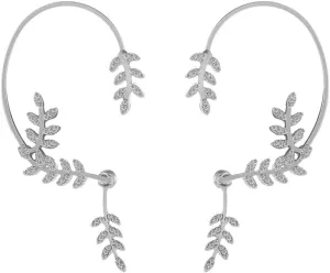 2PCS Butterfly Earring for Women Elegant Clip Non Pierced Earring Long Bead Tassel Earring Ear Wrap Cuff Dangle Fairy Elf Earring
