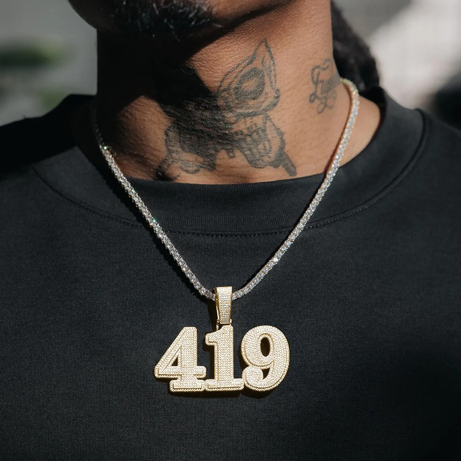 3UMeter Diamond Chain Iced Out Letter Necklace Custom Name Chain Name Plate Necklaces with Rope Chain Custom Name Necklace Hip Hop Pendant for Men Women