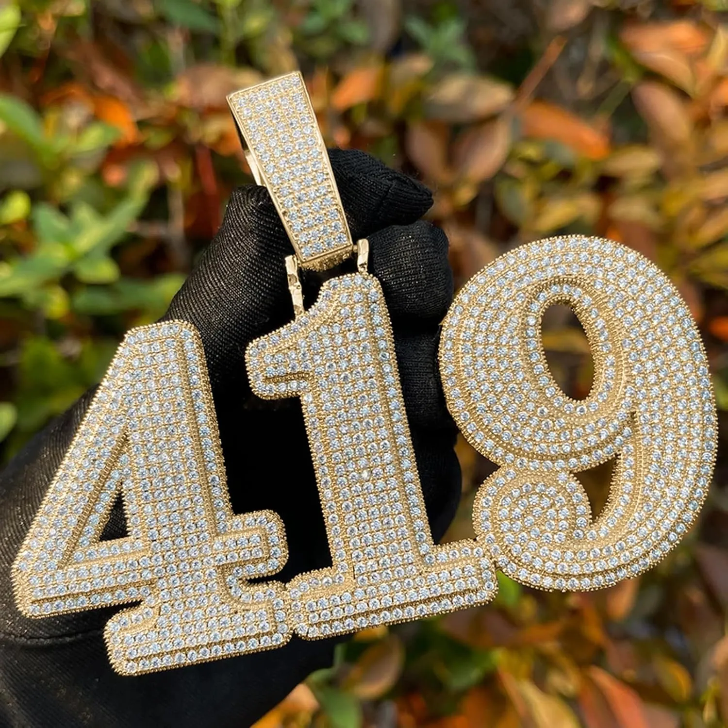 3UMeter Diamond Chain Iced Out Letter Necklace Custom Name Chain Name Plate Necklaces with Rope Chain Custom Name Necklace Hip Hop Pendant for Men Women