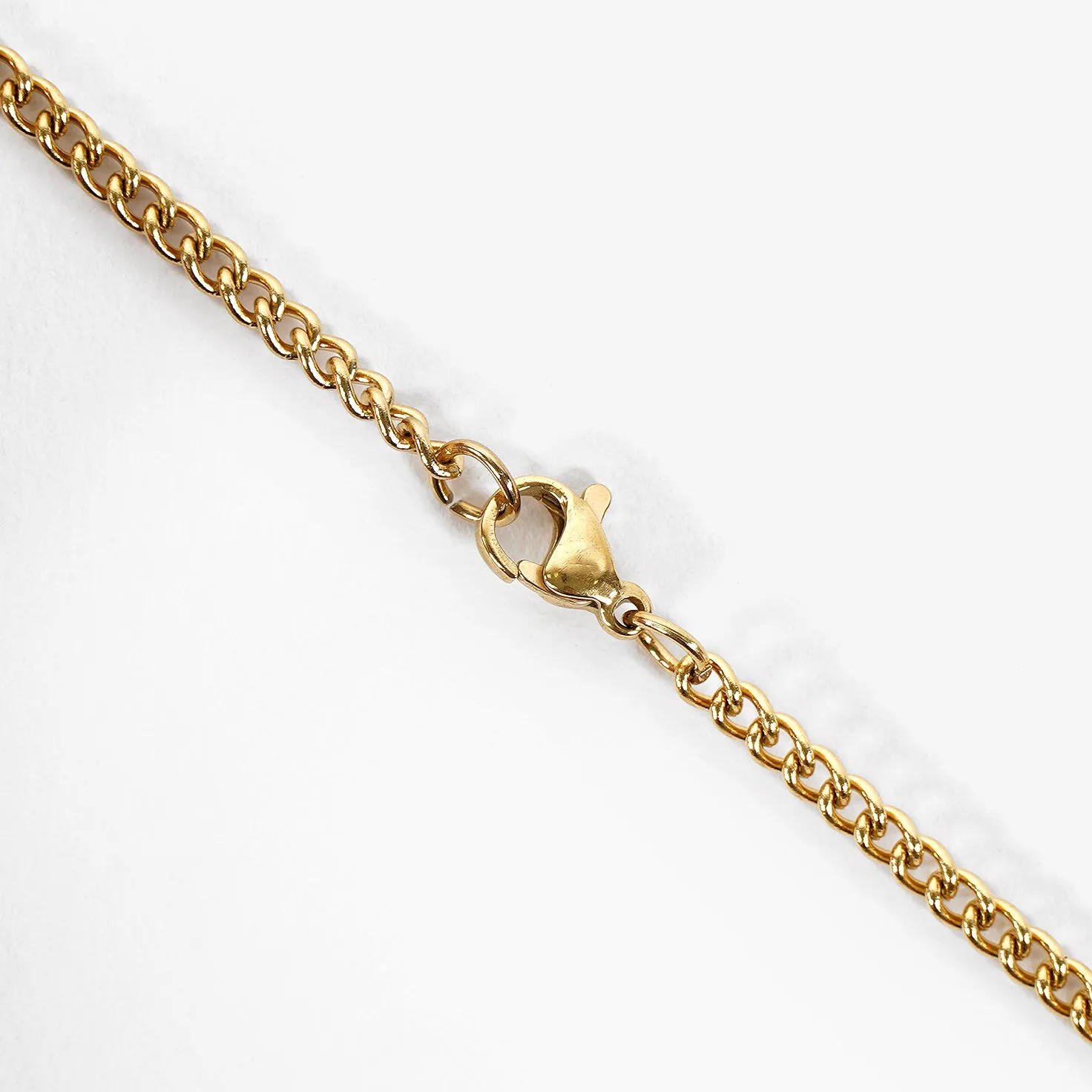 49 Number Pendant with Chain Necklace - Gold Plated Stainless Steel