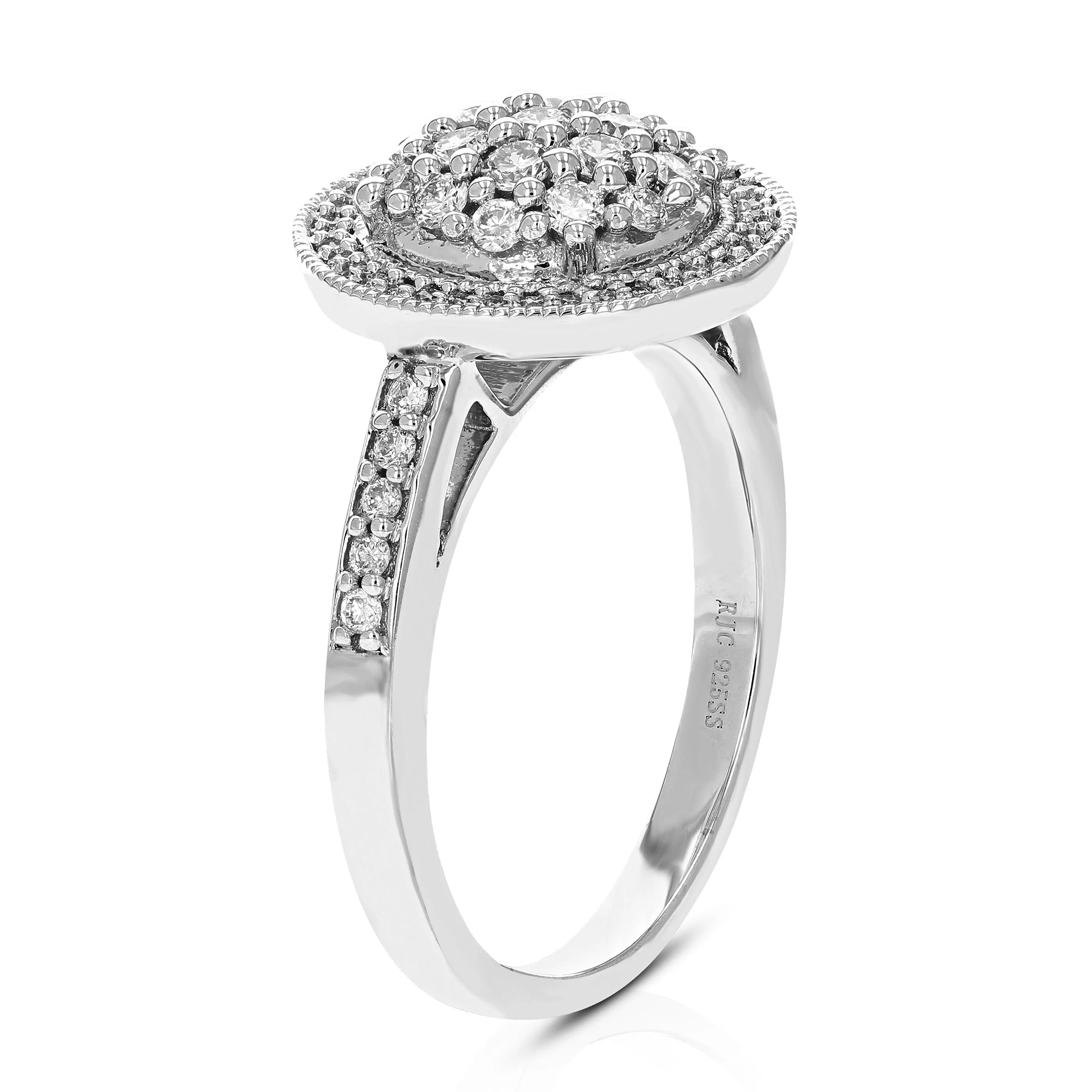 5/8 cttw Lab Grown Diamond Engagement Rings in Sterling Silver