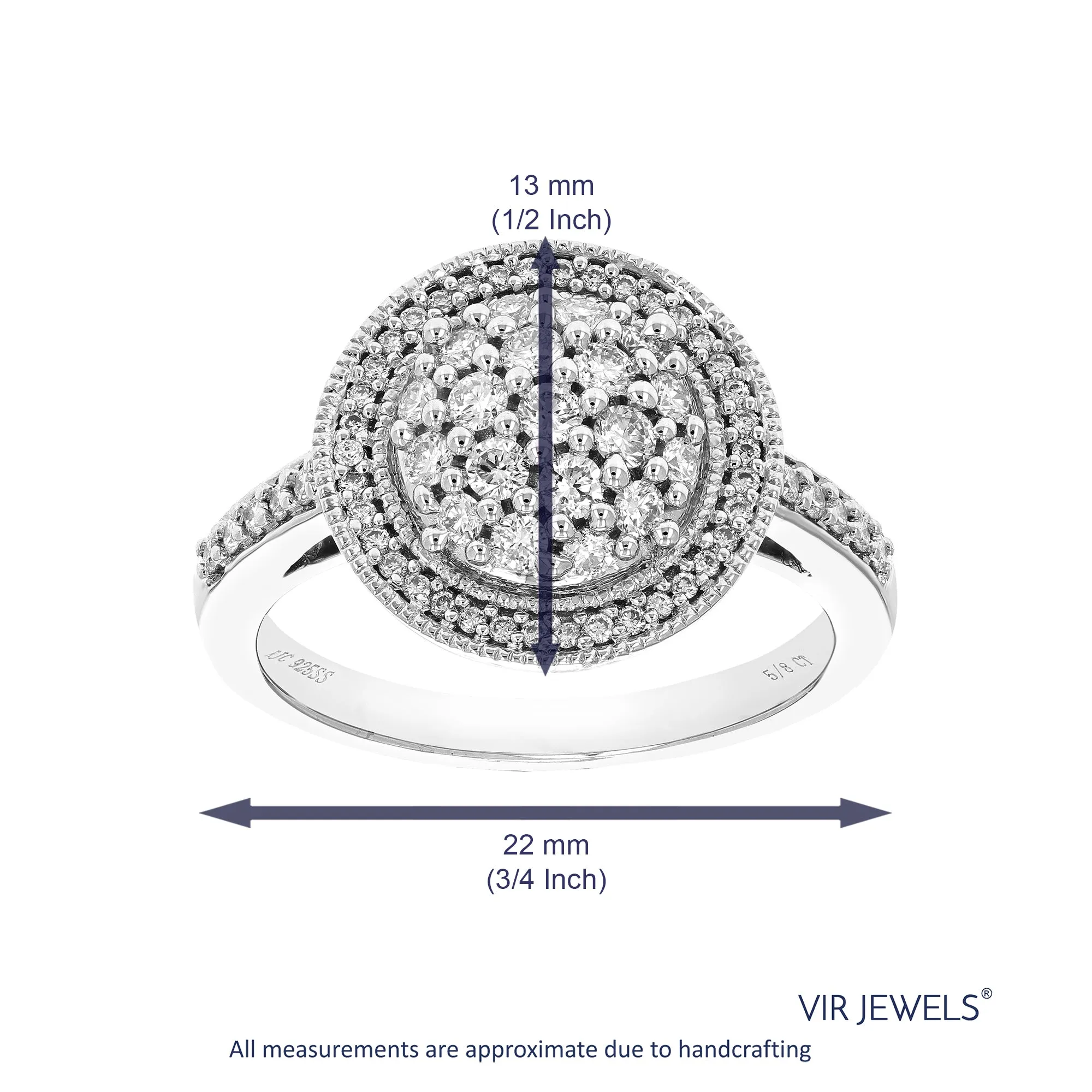 5/8 cttw Lab Grown Diamond Engagement Rings in Sterling Silver