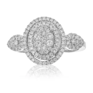5/8 cttw Lab Grown Diamond Oval Engagement Rings Sterling Silver