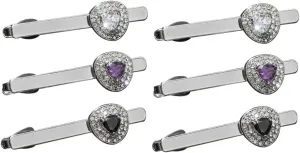 6 Pcs Tie Clips Bling Tie Clip Collar Pin Clip Ties for Men Accessories for Men Jewelry Necktie Clip on Dress Clip Mens Accessories Jewelry Shirt Clips Pin for Clothes Tie Pin