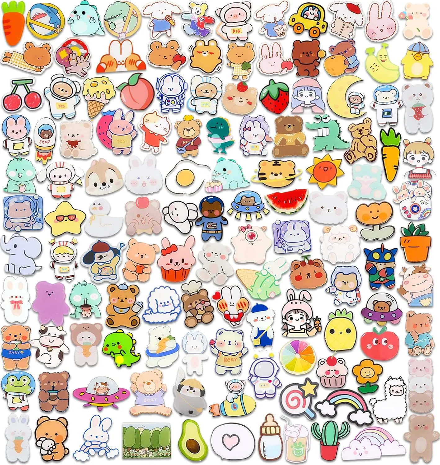 60/102 Pcs Acrylic Brooch Pins, Cute Backpack Pins, Backpack Beauty Pins for Bags, Hoodies, Hats, Coats Kawaii Accessories, Gifts for Girls Random Mixed Packaging