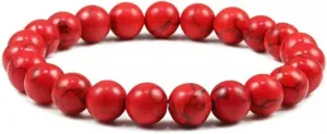 6/8/10mm Stone Genuine Red Jasper Prayer Beaded Bracelets Jewelry Women Men Gift-8mm