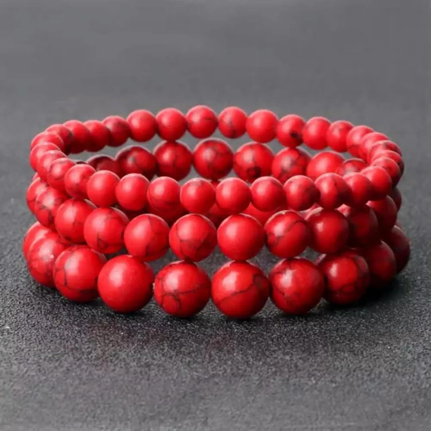 6/8/10mm Stone Genuine Red Jasper Prayer Beaded Bracelets Jewelry Women Men Gift-8mm