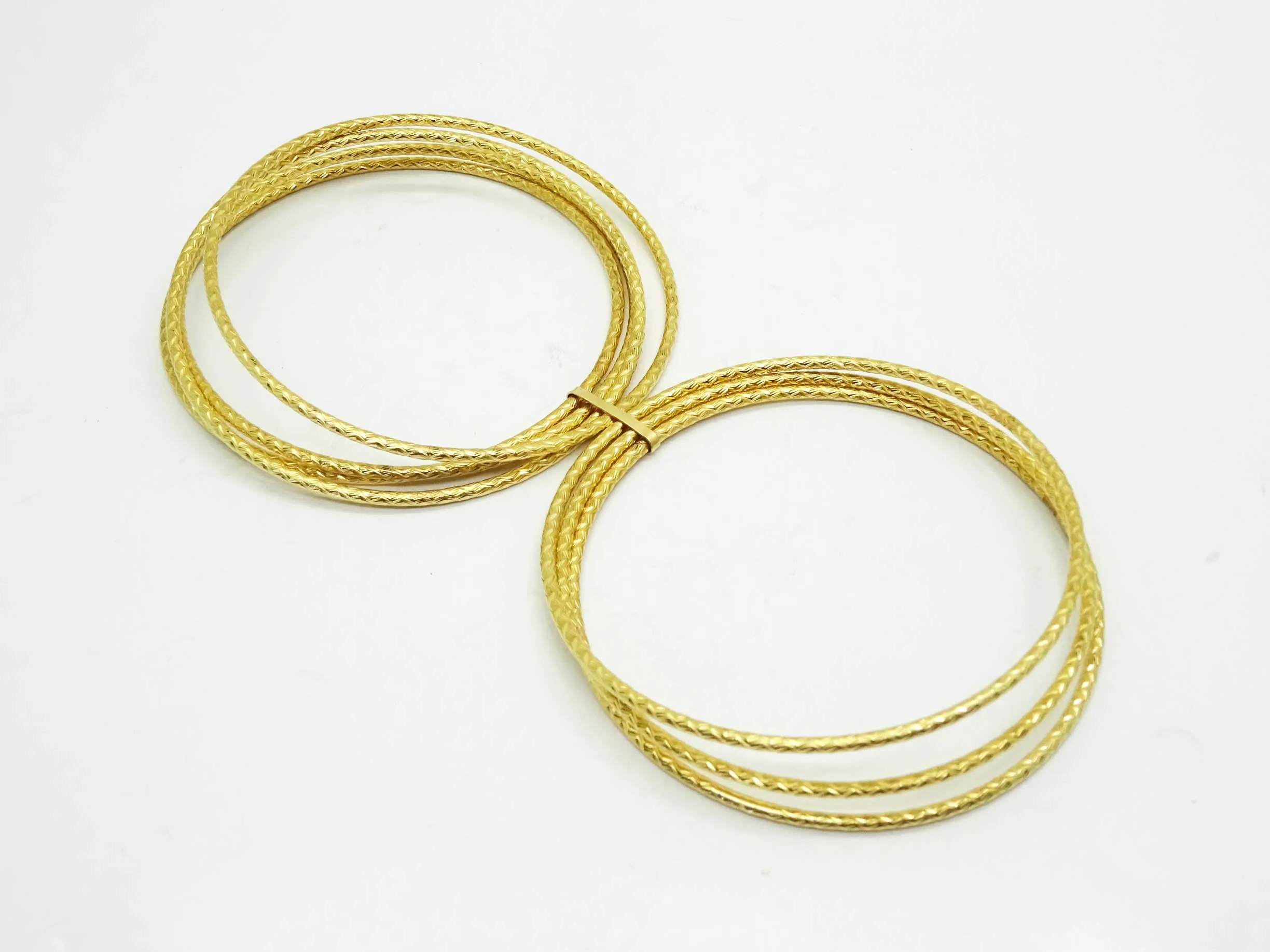 7-Day Semanarios Bangle Stack Hoop Bracelet 14k Gold