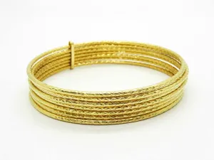 7-Day Semanarios Bangle Stack Hoop Bracelet 14k Gold