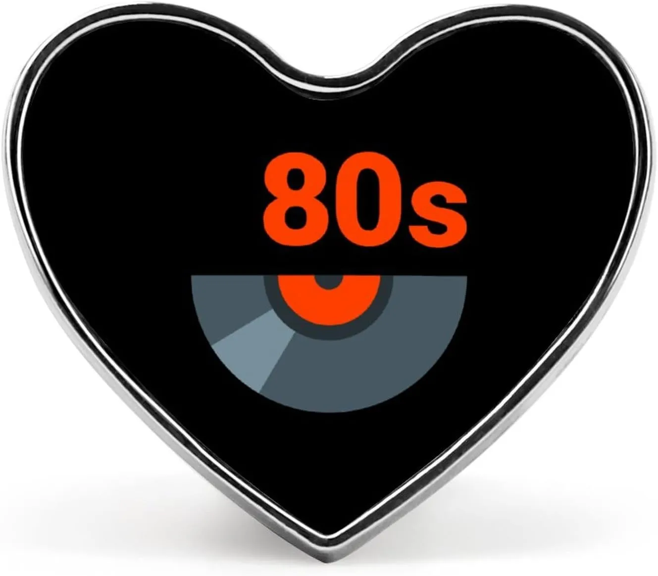 80s Music Icon Heart-Shaped Badge Aluminum Alloy Cute Brooch Badges Pins Pinback for Hats Jackets Shirts Bag