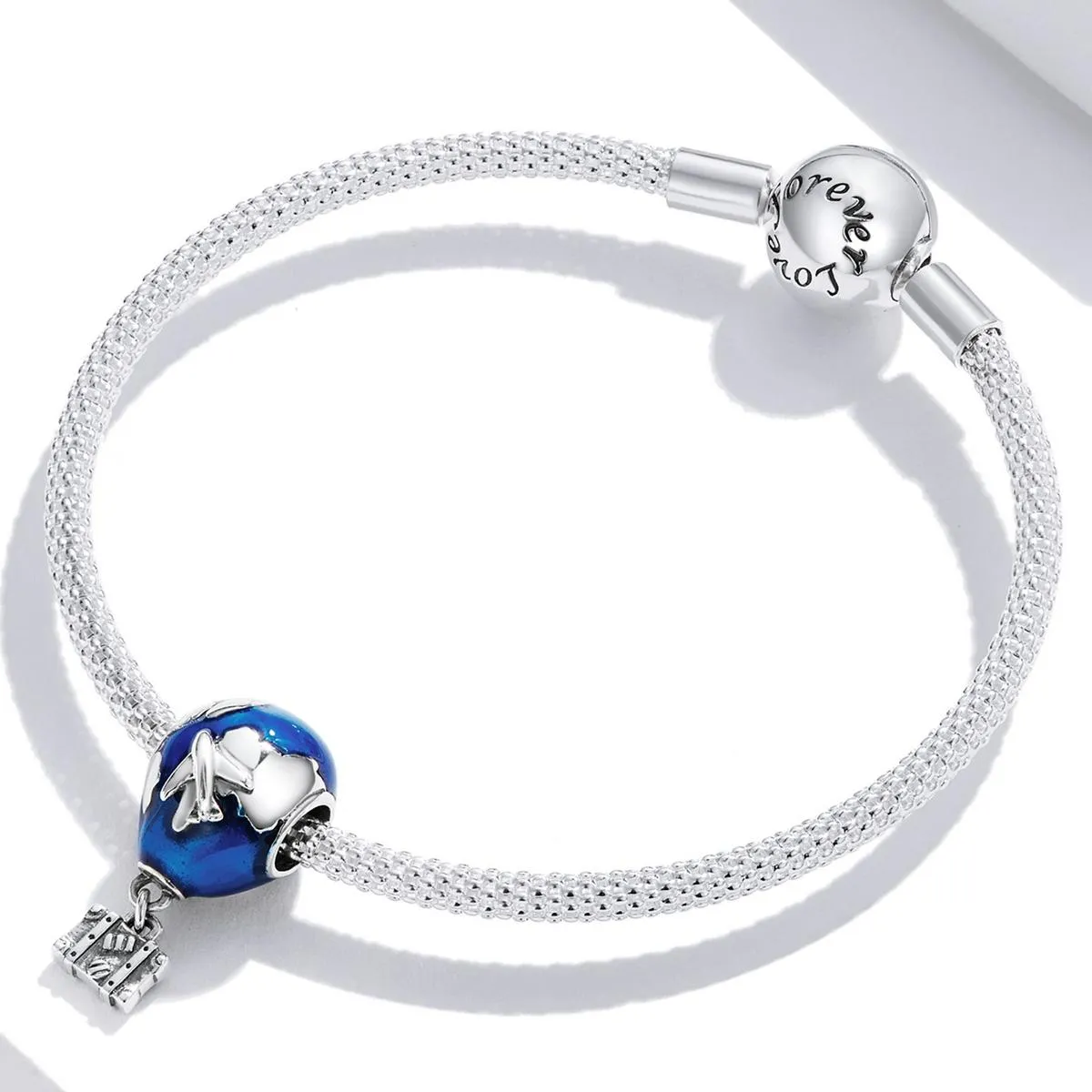 925 Sterling Silver Airplane & Hot Air Balloon Pendant For Diy Bracelets & Necklaces