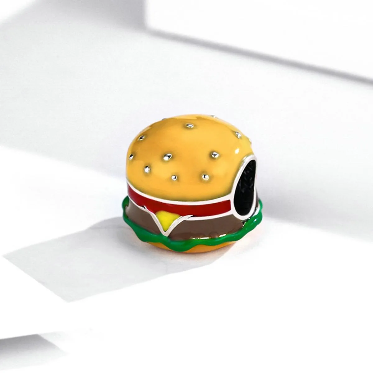 925 Sterling Silver Burger Bead For Diy Bracelet / Necklace