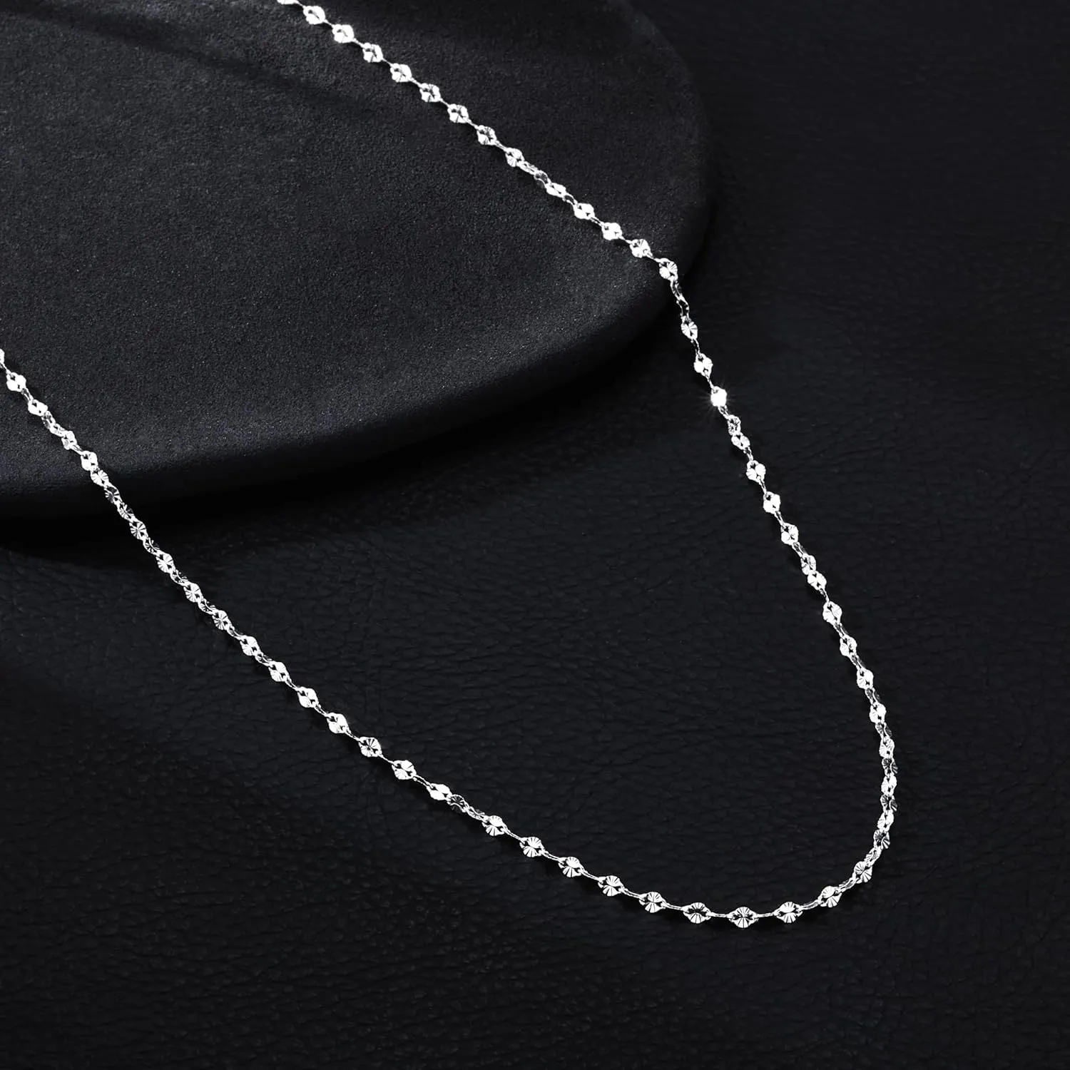 925 Sterling Silver Choker Necklace Figaro Link Chain Necklace for Women Simple Dainty 16K Gold Necklace for Women Minimalist Waterproof Link Silver Necklace Trendy Jewelry Gifts
