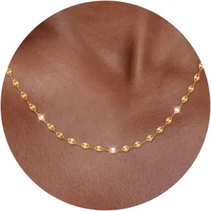 925 Sterling Silver Choker Necklace Figaro Link Chain Necklace for Women Simple Dainty 16K Gold Necklace for Women Minimalist Waterproof Link Silver Necklace Trendy Jewelry Gifts