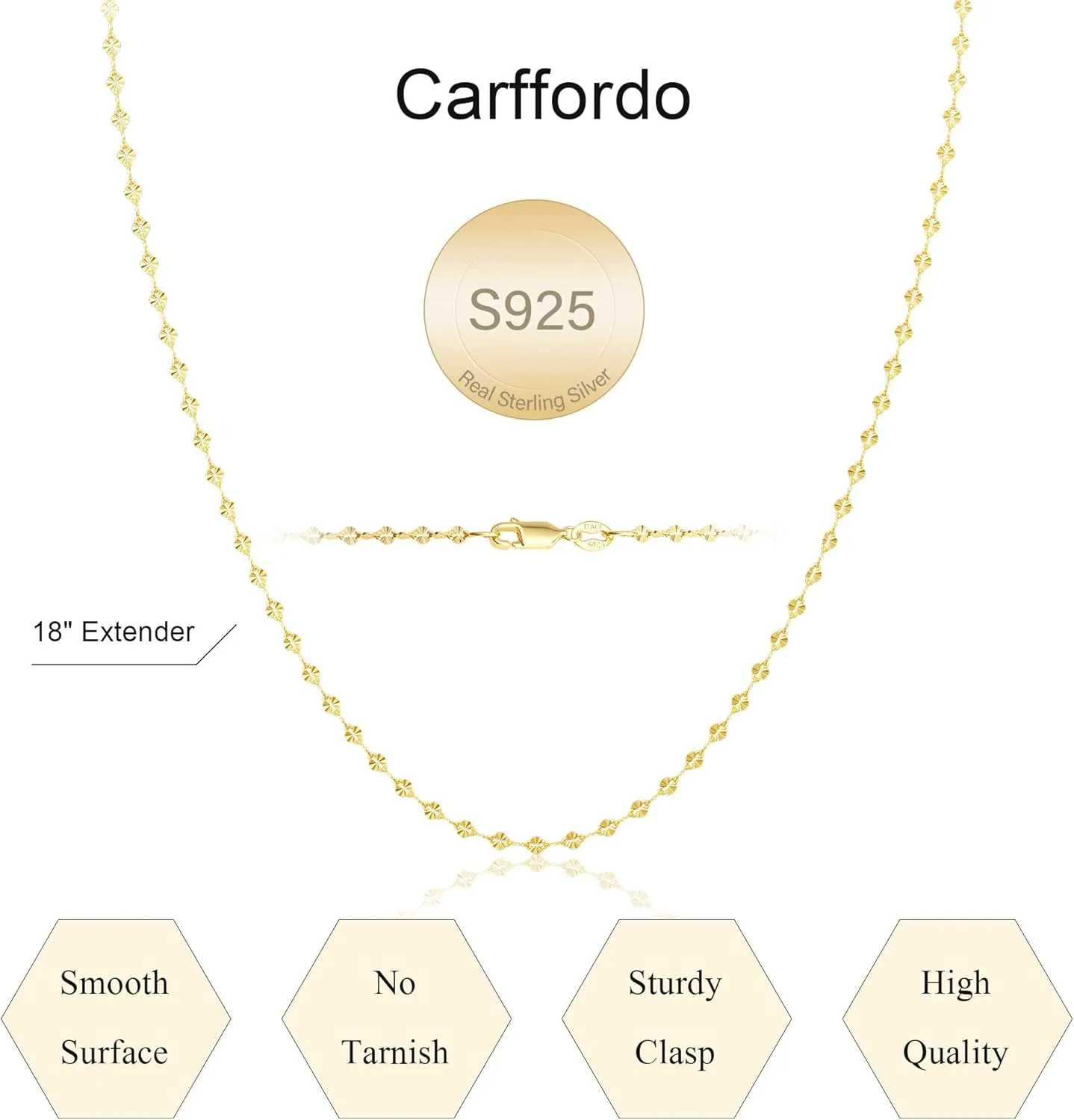 925 Sterling Silver Choker Necklace Figaro Link Chain Necklace for Women Simple Dainty 16K Gold Necklace for Women Minimalist Waterproof Link Silver Necklace Trendy Jewelry Gifts