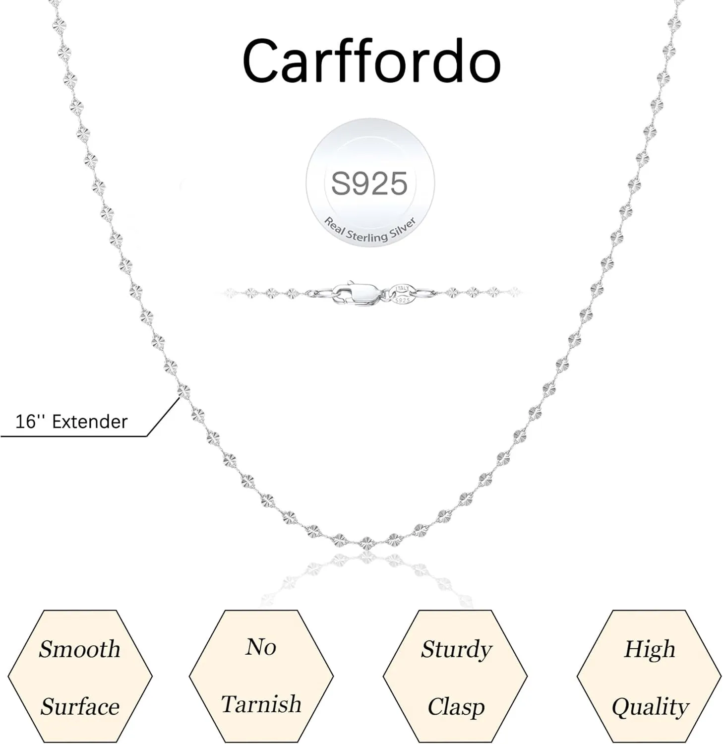 925 Sterling Silver Choker Necklace Figaro Link Chain Necklace for Women Simple Dainty 16K Gold Necklace for Women Minimalist Waterproof Link Silver Necklace Trendy Jewelry Gifts