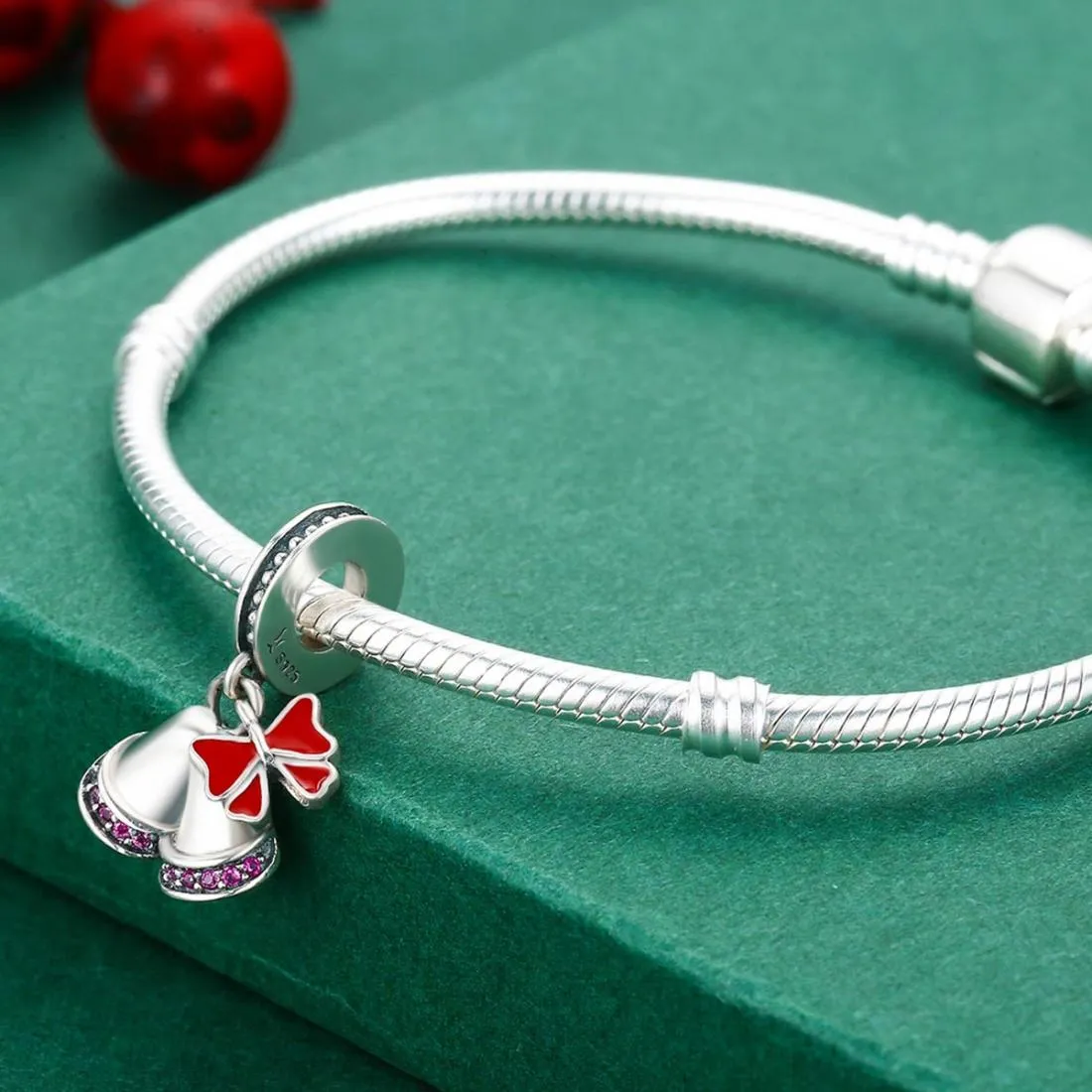 925 Sterling Silver Christmas Wind Chime Pendant