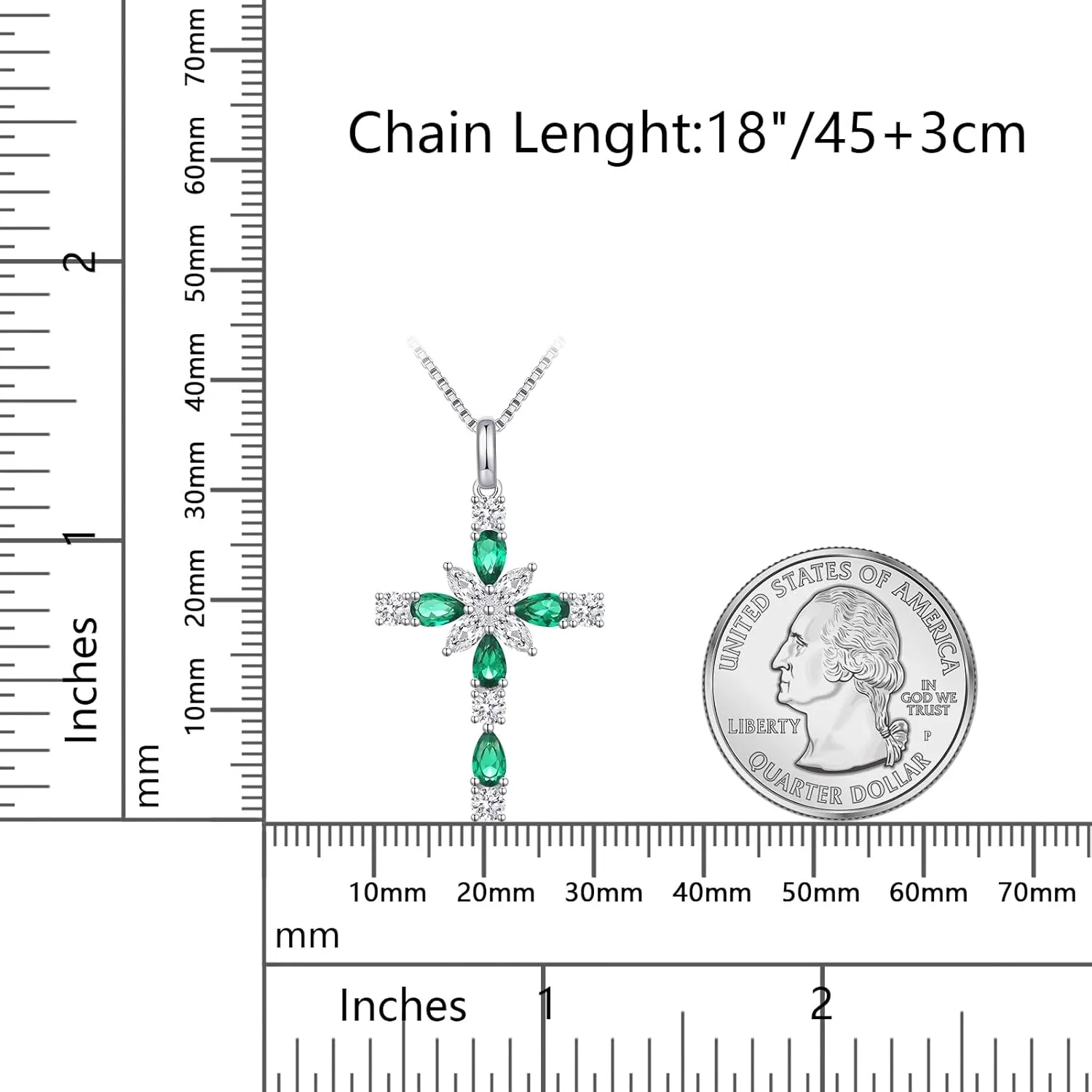 925 Sterling Silver Cross Necklace for WomenBirthday Delicate Star Cross Necklace Jewelry Gifts for WomenBirthstone Religious Jewelry for Mom, Chain 18 inch