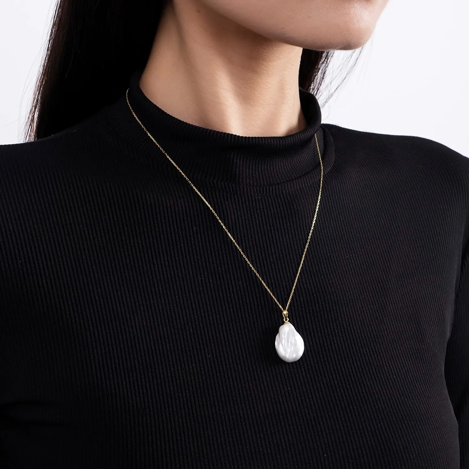 925 Sterling Silver Dainty Freshwater Cultured Pearl Choker Necklace White Genuine Real Pearl Charm Necklaces Jewelry Gifts for Her