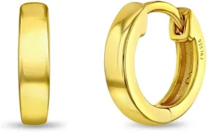 925 Sterling Silver Elegant & Classic Young Girls Small Hoop Huggie Earrings 0.39"- Hypoallergenic Safe And Comfortable For Kids With Sensitive Ears