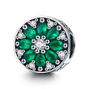 925 Sterling Silver Green Bead Pendant For Diy Bracelet Or Necklace