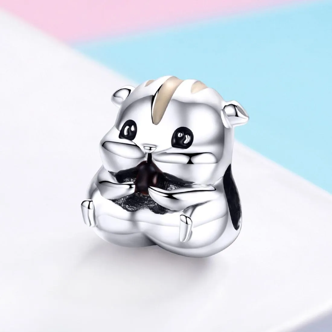 925 Sterling Silver Hamster Bead Bracelet & Necklace Set
