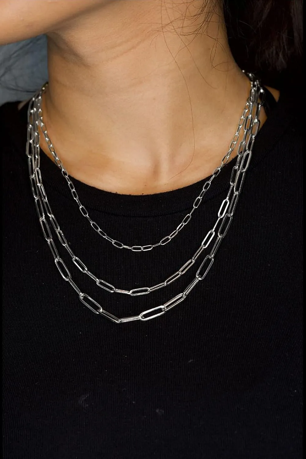 925 Sterling Silver Paperclip Chain Necklace,paperclip chain, Men Women, Made In Italy, Fine Trend Jewelry Silver and Yellow Gold 3MM 3.75MM 4.5MM 18-30