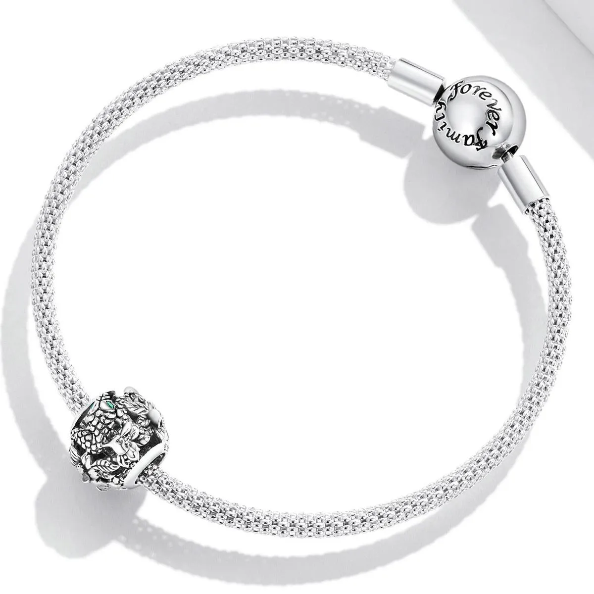 925 Sterling Silver Retro Snake Bead Bracelet / Necklace Accessory Set