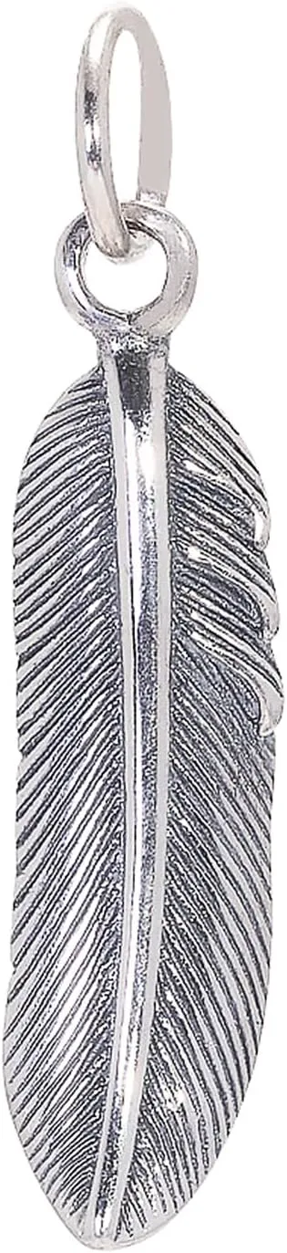 925 Sterling Silver Simple Retro Feather Pendant Leaf Shaped Women Men Fashion Delicate Dainty Jewelry