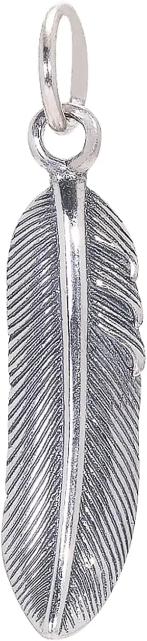 925 Sterling Silver Simple Retro Feather Pendant Leaf Shaped Women Men Fashion Delicate Dainty Jewelry