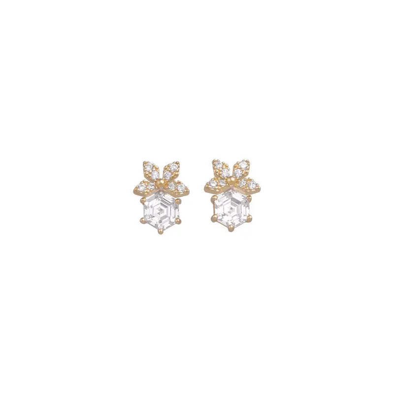 925 Sterling Silver Stud Earrings Charm Jewelry - Sweet Flower - Xm366